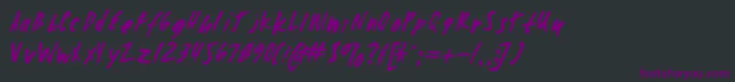 Zombiechecklistv4-fontti – violetit fontit mustalla taustalla