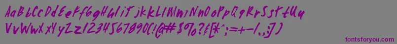 Zombiechecklistv4-fontti – violetit fontit harmaalla taustalla