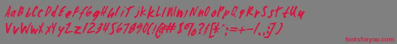 Шрифт Zombiechecklistv4 – красные шрифты на сером фоне