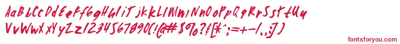 Zombiechecklistv4-fontti – punaiset fontit valkoisella taustalla