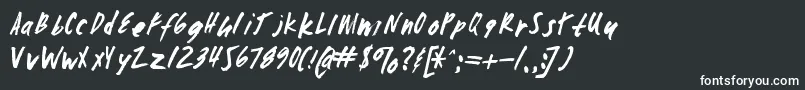 Zombiechecklistv4-fontti – valkoiset fontit mustalla taustalla