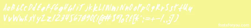 フォントZombiechecklistv4 – 黄色い背景に白い文字