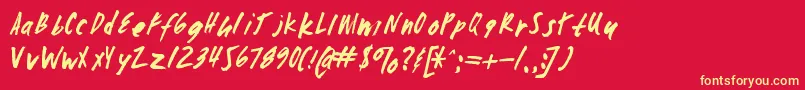 Шрифт Zombiechecklistv4 – жёлтые шрифты на красном фоне