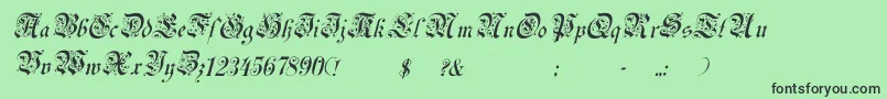 Fonte UechiItalic – fontes pretas em um fundo verde