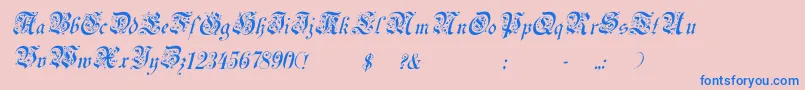 fuente UechiItalic – Fuentes Azules Sobre Fondo Rosa