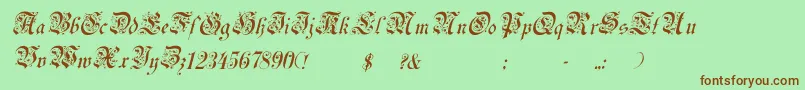 UechiItalic Font – Brown Fonts on Green Background