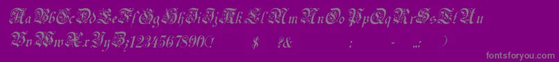 UechiItalic-Schriftart – Graue Schriften auf violettem Hintergrund