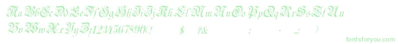 UechiItalic-Schriftart – Grüne Schriften auf weißem Hintergrund