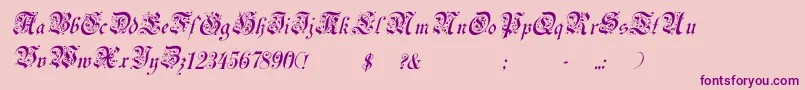 UechiItalic-Schriftart – Violette Schriften auf rosa Hintergrund