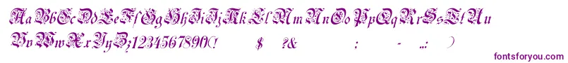 UechiItalic-Schriftart – Violette Schriften auf weißem Hintergrund