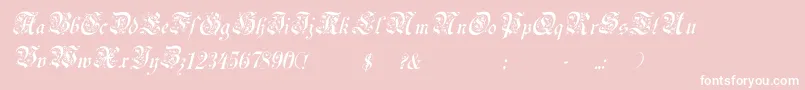 UechiItalic-Schriftart – Weiße Schriften auf rosa Hintergrund