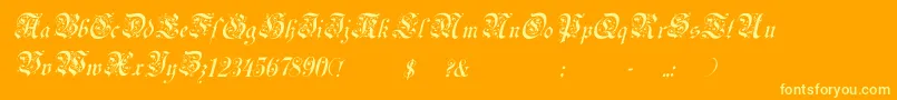 UechiItalic Font – Yellow Fonts on Orange Background