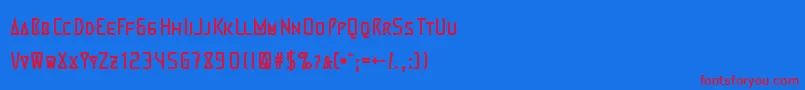 MartiensoMedium-Schriftart – Rote Schriften auf blauem Hintergrund