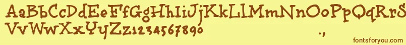 Bbooktrial Font – Brown Fonts on Yellow Background