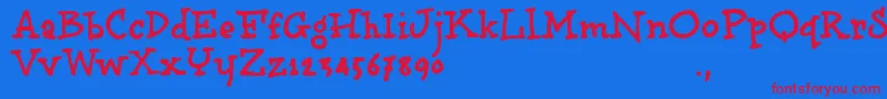 Bbooktrial Font – Red Fonts on Blue Background