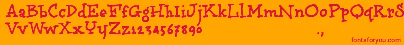 Bbooktrial-Schriftart – Rote Schriften auf orangefarbenem Hintergrund