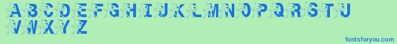 LmsSt.JoesJayhawk Font – Blue Fonts on Green Background