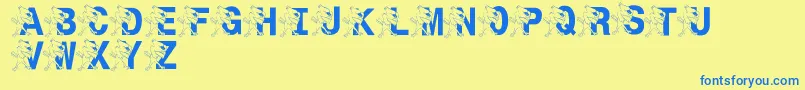 LmsSt.JoesJayhawk Font – Blue Fonts on Yellow Background