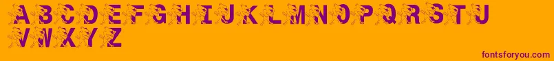 LmsSt.JoesJayhawk-Schriftart – Violette Schriften auf orangefarbenem Hintergrund