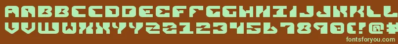 ReplicantExpanded-fontti – vihreät fontit ruskealla taustalla