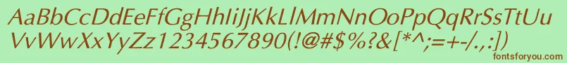 EppleyItalic Font – Brown Fonts on Green Background