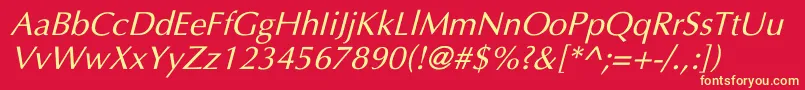 EppleyItalic Font – Yellow Fonts on Red Background