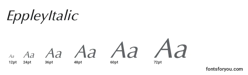 EppleyItalic Font Sizes