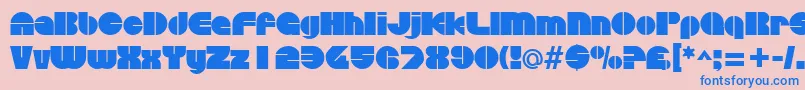 フォントDiscothequeRegular – ピンクの背景に青い文字