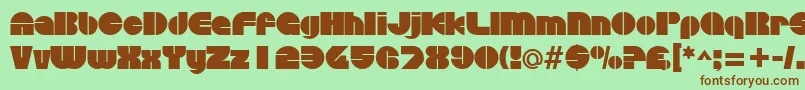 DiscothequeRegular Font – Brown Fonts on Green Background