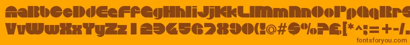 Fonte DiscothequeRegular – fontes marrons em um fundo laranja