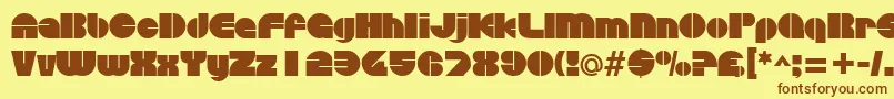 DiscothequeRegular Font – Brown Fonts on Yellow Background