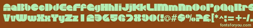 DiscothequeRegular Font – Green Fonts on Brown Background