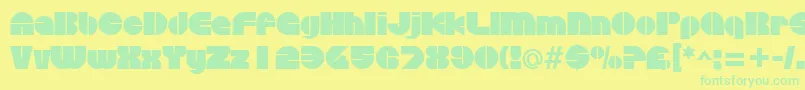 DiscothequeRegular Font – Green Fonts on Yellow Background