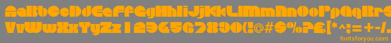フォントDiscothequeRegular – オレンジの文字は灰色の背景にあります。