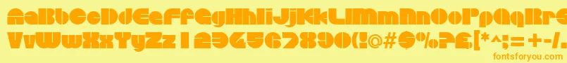 DiscothequeRegular Font – Orange Fonts on Yellow Background