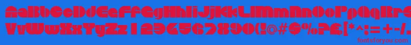 Fonte DiscothequeRegular – fontes vermelhas em um fundo azul