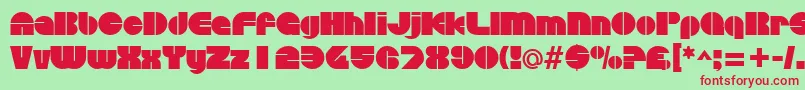 DiscothequeRegular Font – Red Fonts on Green Background