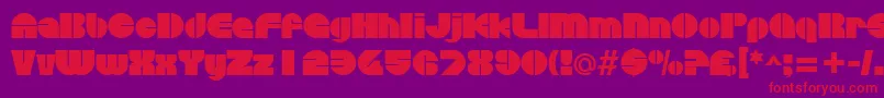 DiscothequeRegular Font – Red Fonts on Purple Background