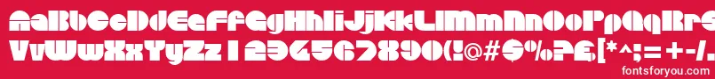 Шрифт DiscothequeRegular – белые шрифты на красном фоне