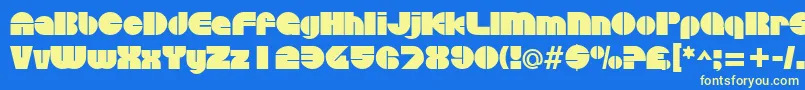 DiscothequeRegular Font – Yellow Fonts on Blue Background