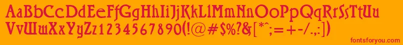 RossanoRegular Font – Red Fonts on Orange Background