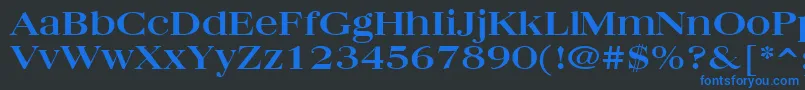 Quantasbroad Font – Blue Fonts on Black Background