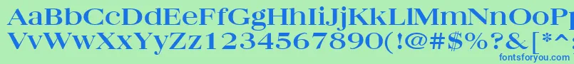Quantasbroad Font – Blue Fonts on Green Background