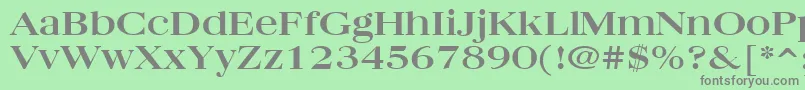 フォントQuantasbroad – 緑の背景に灰色の文字