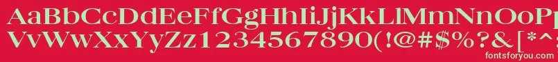 Quantasbroad Font – Green Fonts on Red Background