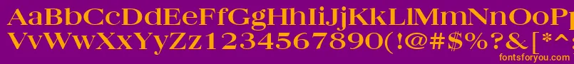 フォントQuantasbroad – 紫色の背景にオレンジのフォント