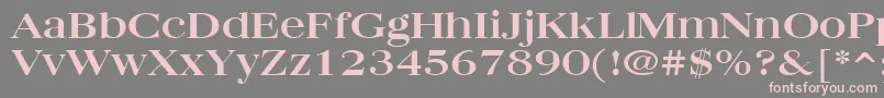 フォントQuantasbroad – 灰色の背景にピンクのフォント