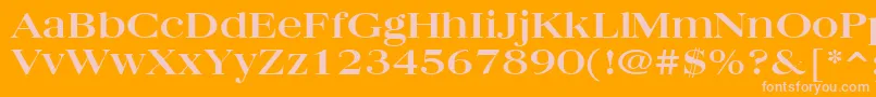 Quantasbroad Font – Pink Fonts on Orange Background