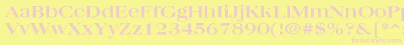 フォントQuantasbroad – ピンクのフォント、黄色の背景