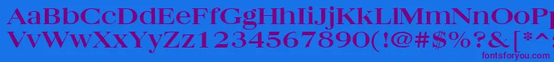 Quantasbroad Font – Purple Fonts on Blue Background